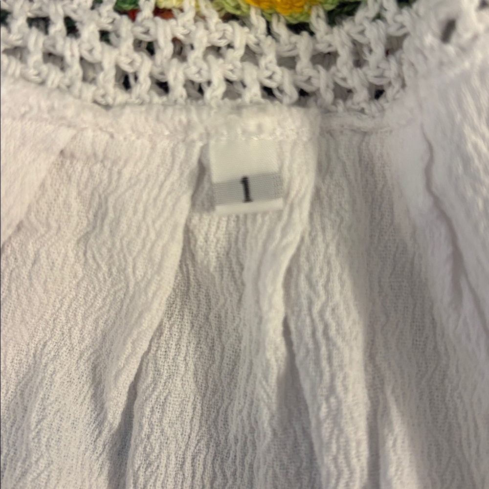 White Embroidered Punta Cana Parrot Crochet Lace Dress Size 12 Months - Picture 3 of 3